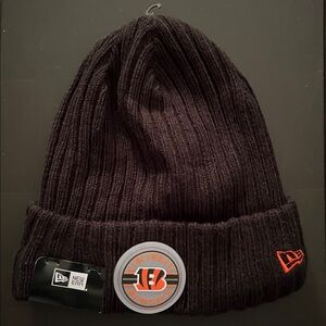 New Era Cincinnati Bengals, Black Knit Fleeced Lined Beanie, Size: One Size